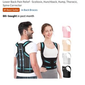 FIT GENO Black Posture Corrector Back Brace
